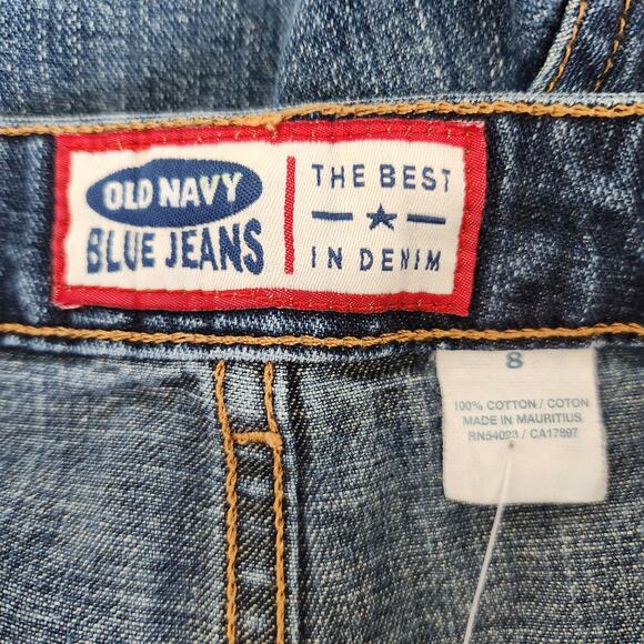 Y2K Old Navy Blue Jeans Mid Rise Denim Shorts 100% Cotton Utility Pockets 6/8 - Picture 7 of 8